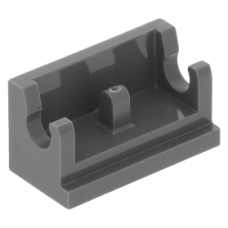 LEGO kocka csuklós elem alapja (zsanér) 1x2, sötétszürke (3937)