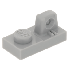 LEGO lapos csuklós elem 1×2 tetején csatlakozóval, világosszürke (30383)