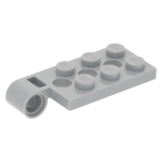 LEGO lapos csuklós elem 2×4 felső csatlakozás 3db lyukkal, világosszürke (98286)