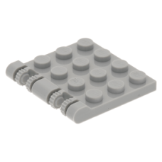 LEGO lapos csuklós elem 3×4 függőleges kettős villákkal, világosszürke (50337/44570)