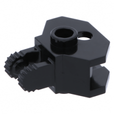 LEGO csuklós elem (zsanér) kettős villával és vonóhorog-foglalattal, fekete (30396/51482)