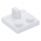 LEGO lapos csuklós elem 2×2 tetején csatlakozóval, fehér (92582)
