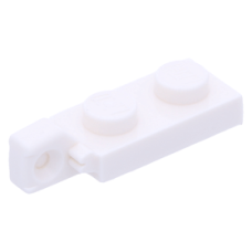 LEGO lapos csuklós elem 1×2 egyik végén csatlakozóval, fehér (44301)