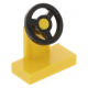 LEGO kormányállvány 1×2 fekete kormánykerékkel, sárga (3829c01)