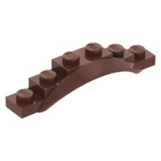 LEGO sárhányó 1 1/2×6×1 íves, vörösesbarna (62361)