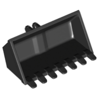 LEGO markoló/kotrógép-lapát 7 foggal 3×6 kettős villa csatlakozóval, fekete (50335)