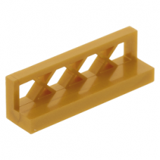 LEGO kerítés rácsos, 1×4×1, gyöngyház arany (3633)