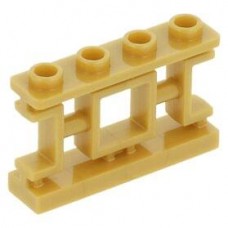 LEGO kerítés 1×4×2 keleti rács mintával tetején négy bütyökkel, gyöngyház arany (32932)