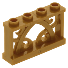 LEGO kerítés 1×4×2, gyöngyház arany (19121)