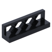 LEGO kerítés rácsos, 1x4x1, fekete (3633)