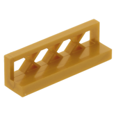 LEGO kerítés rácsos, 1×4×1, gyöngyház arany (3633)