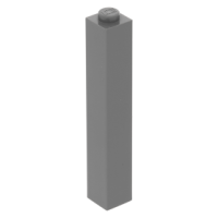 LEGO kocka 1x1x5, sötétszürke (2453b)