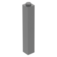 Nagyítás: LEGO kocka 1x1×5, sötétszürke (2453b) - Bütyökbazár Eredeti, új LEGO kocka 1x1×5, sötétszürke (2453b) - alapvető építőelem, alkatrész