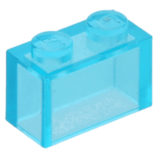 LEGO kocka 1x2, átlátszó világoskék (3065)