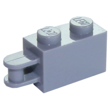 LEGO kocka 1x2 egyik oldalán fogantyúval, világosszürke (26597)