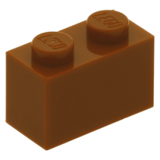 LEGO kocka 1x2, sötét narancssárga (3004)
