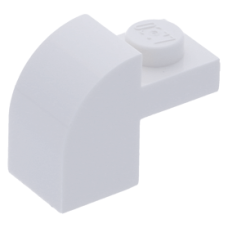 LEGO kocka 1x2×1/3 ívelt, fehér (6091)