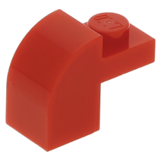 LEGO kocka 1x2×1/3 ívelt, piros (6091)