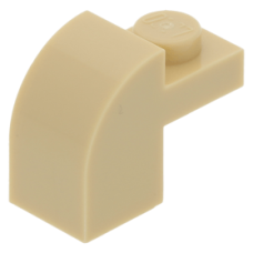 LEGO kocka 1x2×1/3 ívelt, sárgásbarna (6091)