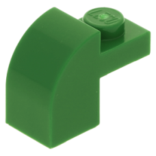 LEGO kocka 1x2×1/3 ívelt, zöld (6091)