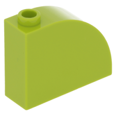 LEGO kocka 1×3×2 íves, lime (33243)