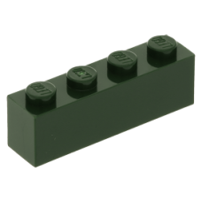 LEGO kocka 1x4, sötétzöld (3010)