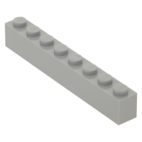 LEGO kocka 1x8, világosszürke (3008)