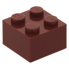 LEGO kocka 2x2, sötétpiros (3003)