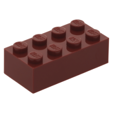 LEGO kocka 2x4, sötétpiros (3001)