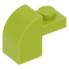 LEGO kocka 1x2×1/3 ívelt, lime (6091)