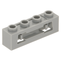 LEGO kocka 1x4 belül kapoccsal (korong kilövő), világosszürke (16968)