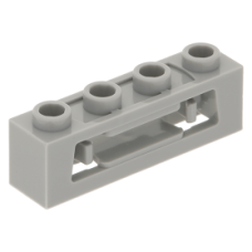 LEGO kocka 1x4 belül kapoccsal (korong kilövő), világosszürke (16968)