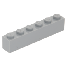 LEGO kocka 1×6, világosszürke (3009)