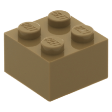 LEGO kocka 2x2, sötét sárgásbarna (3003)