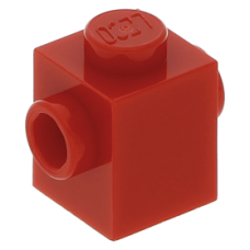 LEGO kocka 1x1 két oldalán egy-egy bütyökkel, piros (47905)