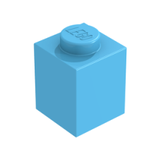 LEGO kocka 1x1, sötét azúrkék (3005)