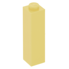 LEGO kocka 1x1×3, világossárga (14716)