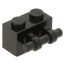 LEGO kocka 1x2 oldalán fogantyúval, fekete (30236)