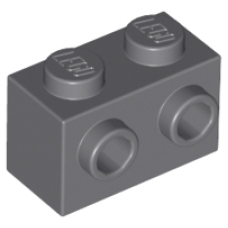 LEGO kocka 1x2 oldalán két bütyökkel, sötétszürke (11211)