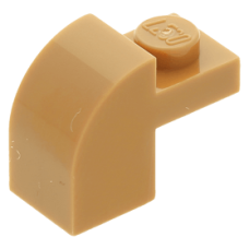 LEGO kocka 1x2×1/3 ívelt, középsötét testszínű (6091)