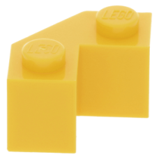 LEGO kocka 2x2 csapott sarokkal, sárga (87620)