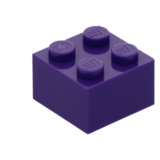 LEGO kocka 2x2, sötétlila (3003)