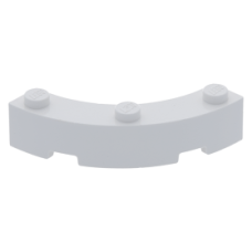 LEGO kocka íves sarok 4x4 (macaroni), fehér (48092)