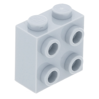 LEGO kocka 1x2x1 2/3 egyik oldalán négy bütyökkel, világosszürke (22885)