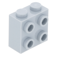 Eredeti, új LEGO kocka 1x2×1 2/3 egyik oldalán négy bütyökkel, világosszürke (22885) - alapvető építőelem, alkatrész