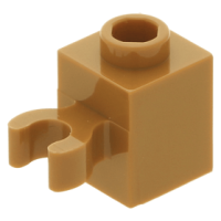 LEGO kocka 1x1 egy oldalán fogóval, középsötét testszínű (60475/30241b)