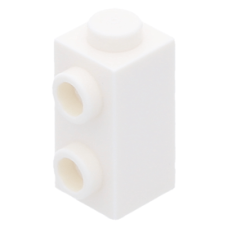 LEGO kocka 1×1×1 2/3 oldalán két bütyökkel, fehér (32952)