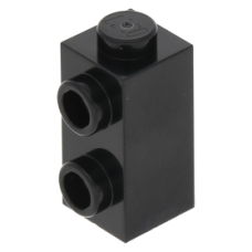 LEGO kocka 1×1×1 2/3 oldalán két bütyökkel, fekete (32952)