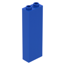 Eredeti, új LEGO kocka 1x2×5, kék (2454) - alapvető építőelem, alkatrész