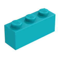 Eredeti, új LEGO kocka 1x3, sötét türkizkék (3622) - alapvető építőelem, alkatrész